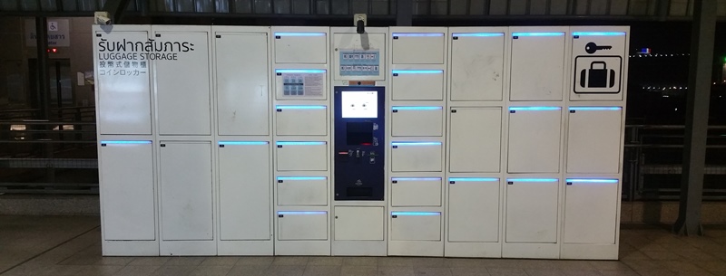 Front view of the coin locker