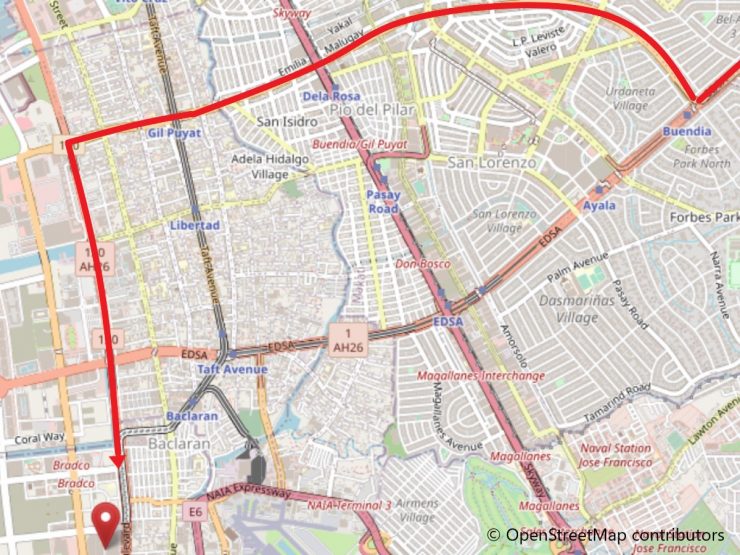シティオブドリームスマニラへの地図