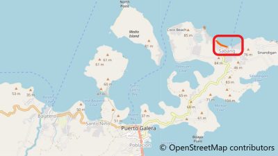 プエルトガレラのサバンビーチ地図
