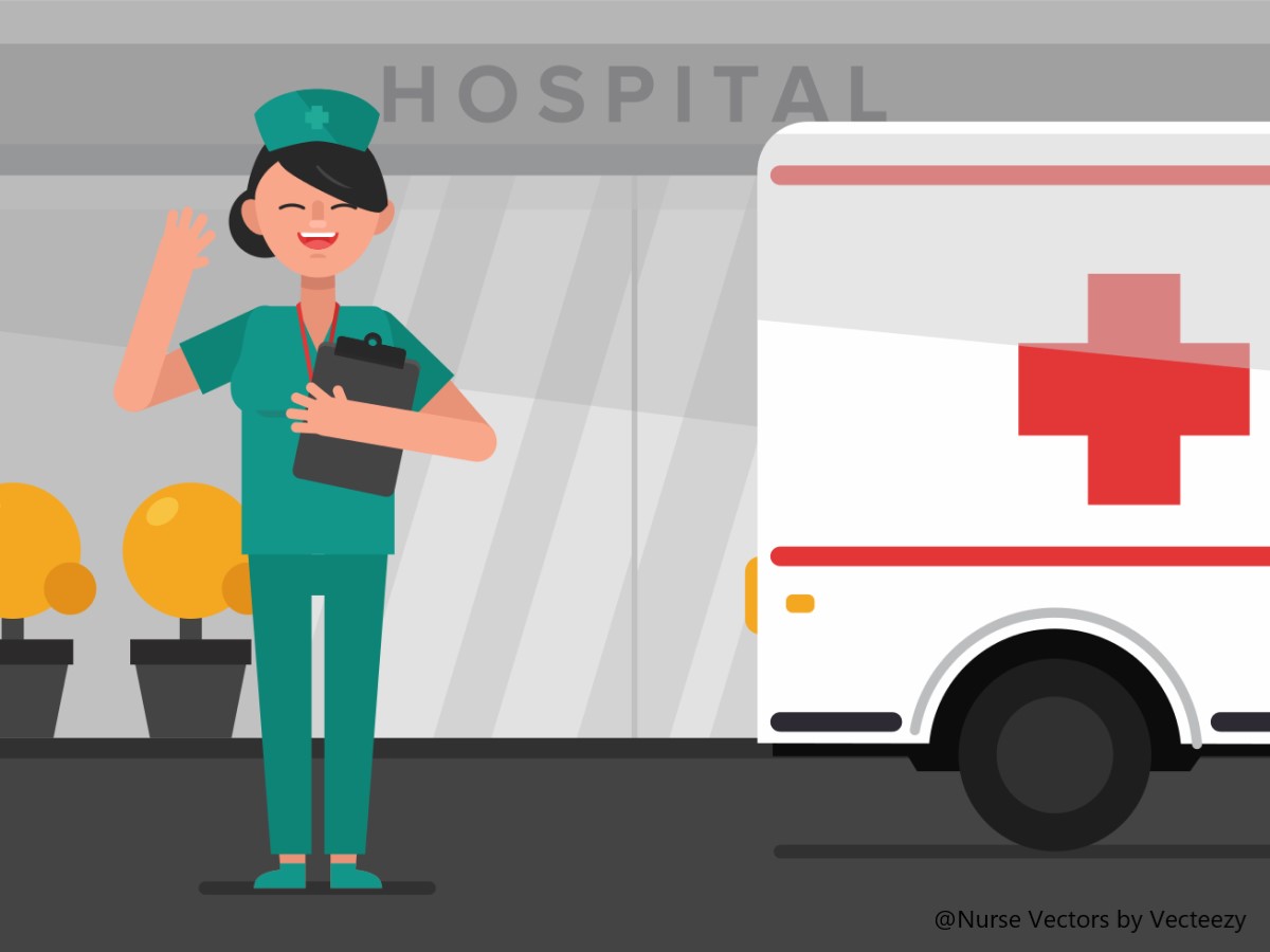 看護師と救急車