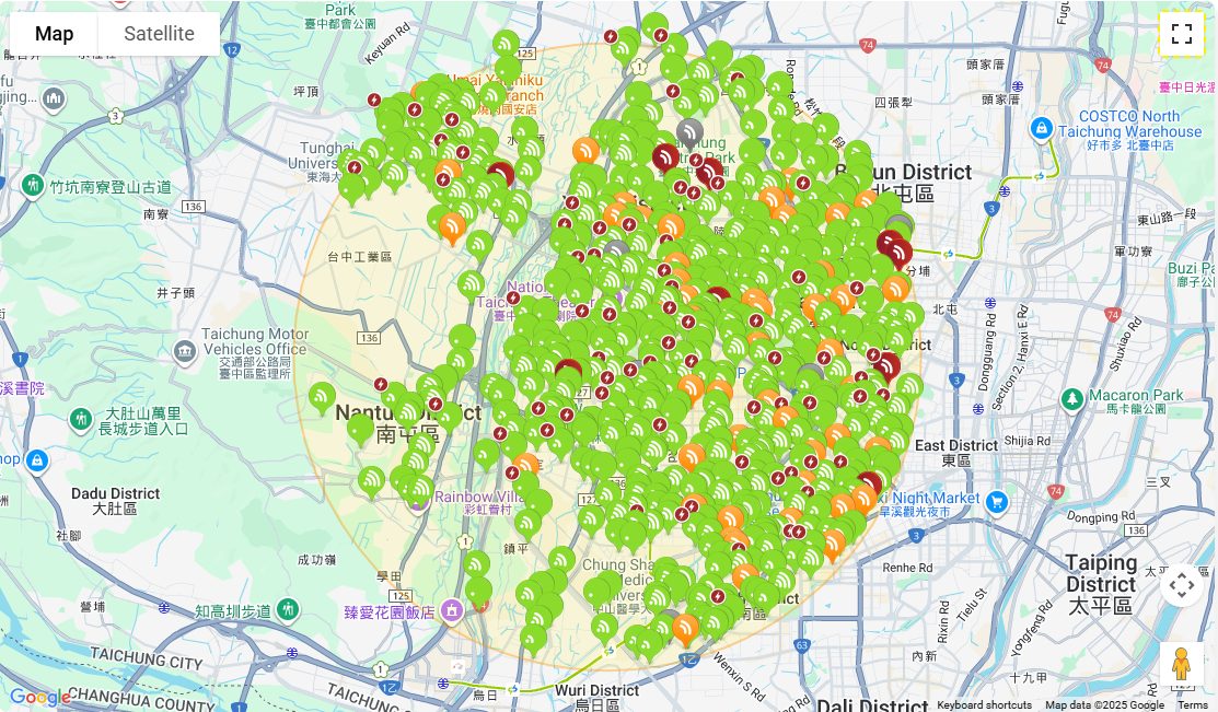 YouBikeのステーションマップ