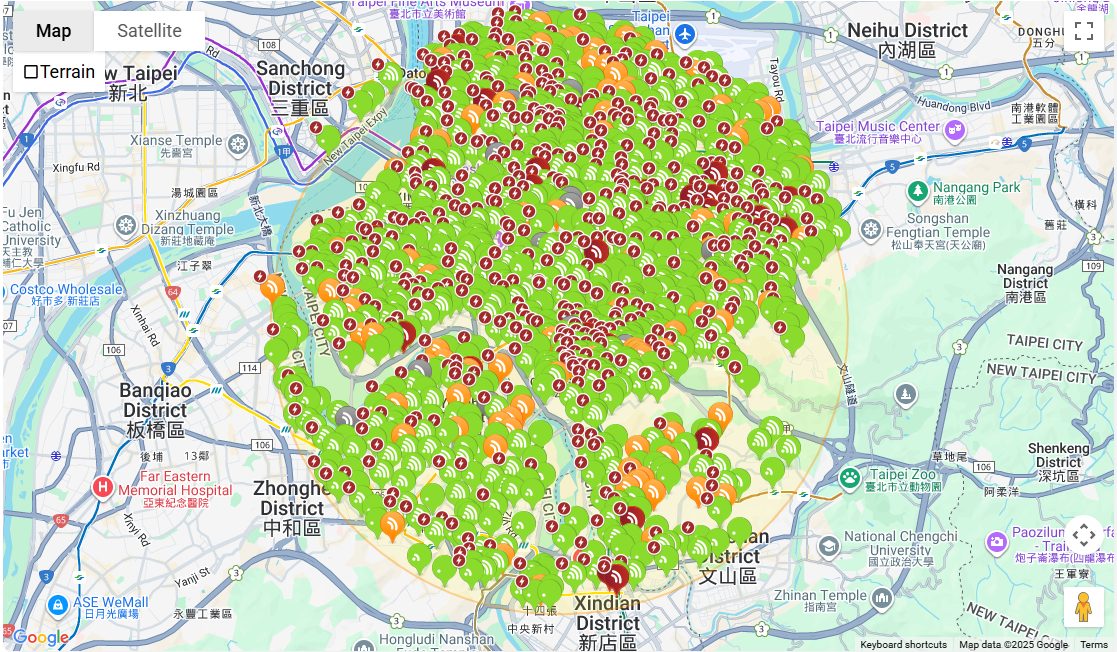 台北のYouBikeマップ