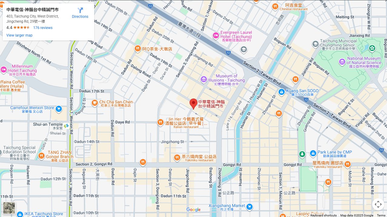 中華電信の地図