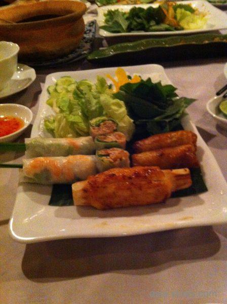 揚げ春巻きと生春巻きの盛り合わせ